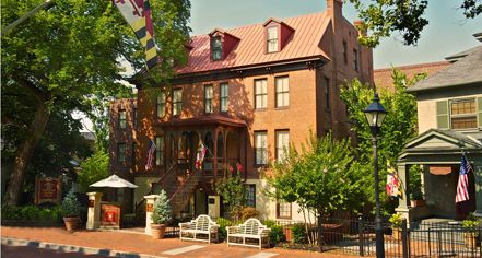 Image of Hotel Exterior, Historic Inns of Annapolis in Annapolis, Maryland, 1727, Member of Historic Hotels of America, Special Offers, Discounted Rates, Families, Romantic Escape, Honeymoons, Anniversaries, Reunions