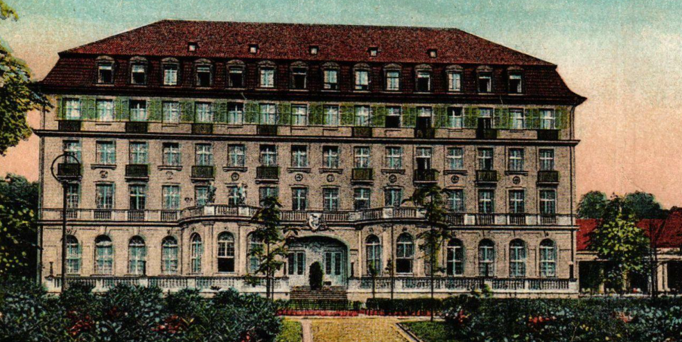 Historical Image of Exterior, Parkhotel Quellenhof Aachen, 1914, Member of Historic Hotels Worldwide, in Aachen, Germany, History.