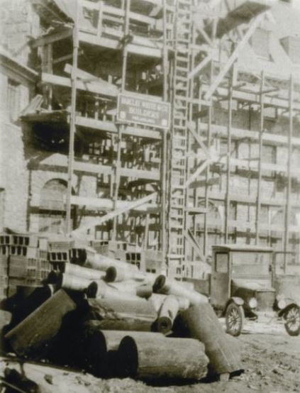 Historical Image of Construction Work Circa 1927, Skytop Lodge, 1926, Member of Historic Hotels of America, in Skytop, Pennsylvania.