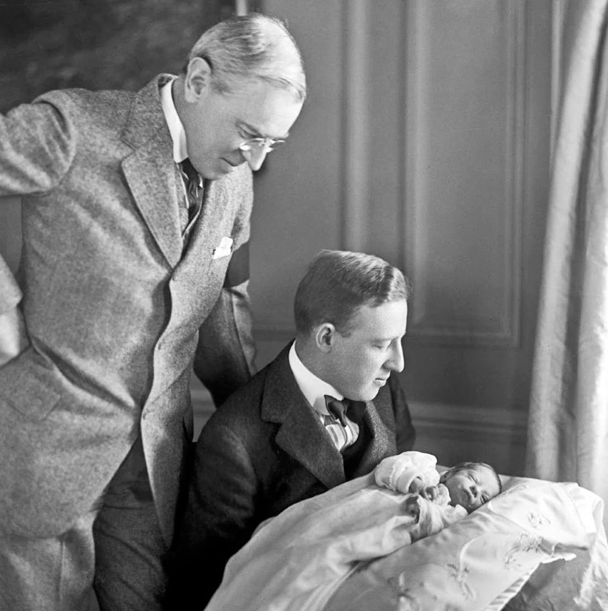 Historical Image of President Woodrow Wilson with Francis Sayre, The Sayre Mansion,1858, Historic Hotels of America, in Bethlehem, Pennsylvania.