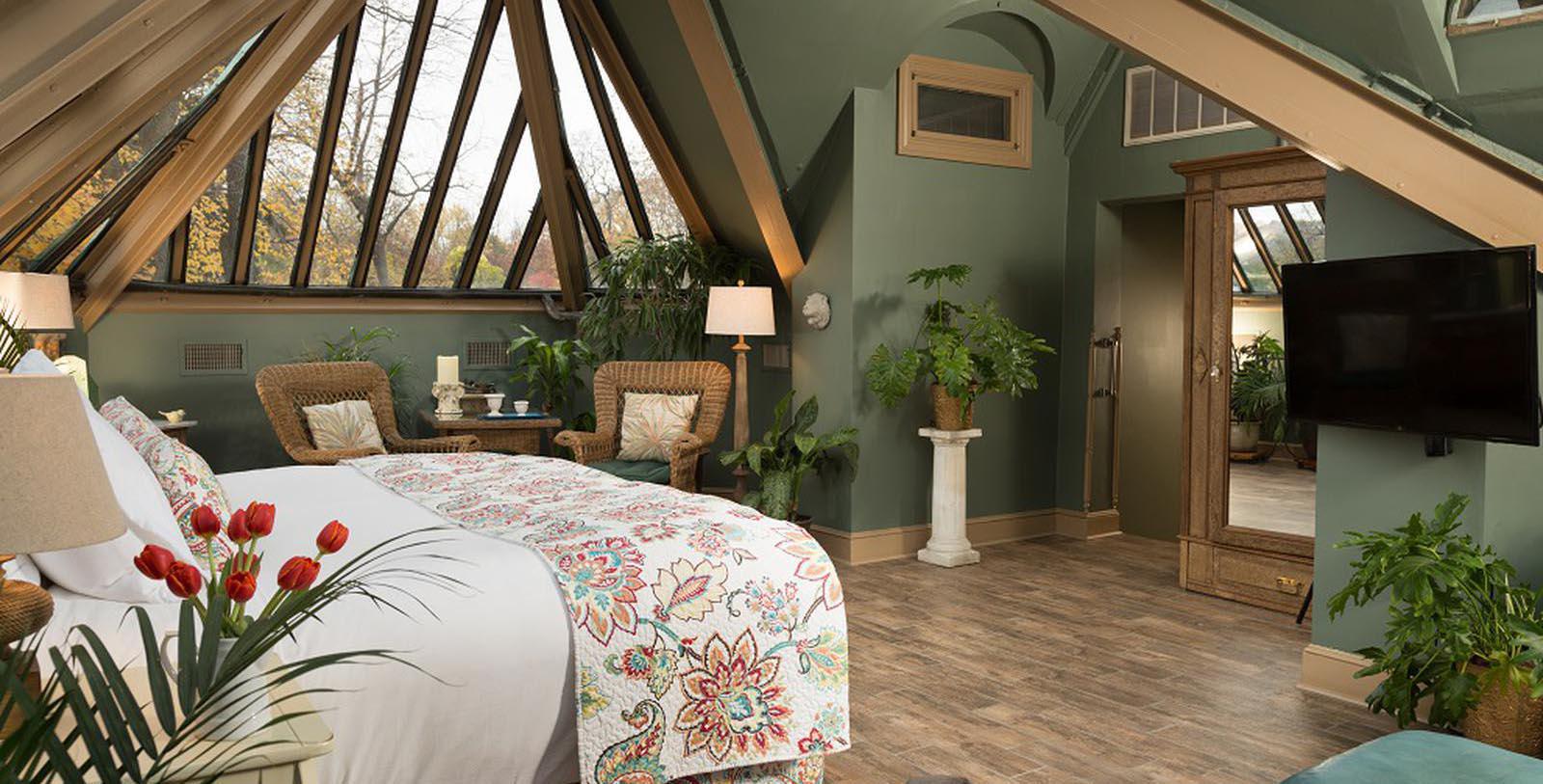 Image of Conservatory Guestroom at The Sayre Mansion, 1858, Member of Historic Hotels of America, in Bethlehem, Pennsylvania, Location Map