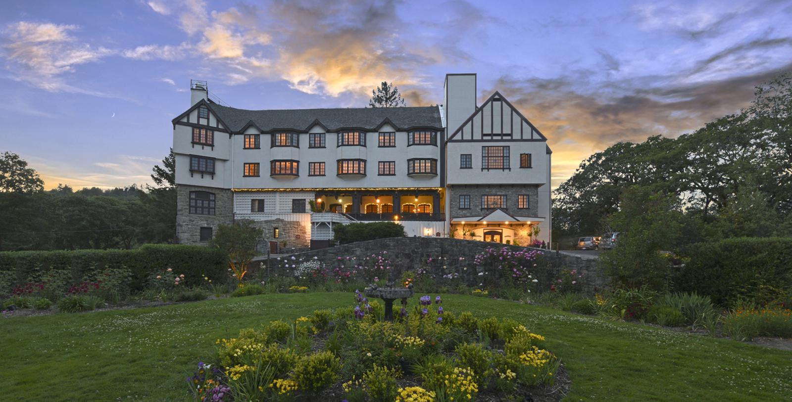 Image of Hotel Exterior in the Evening at Benbow Inn, 1926, Member of Historic Hotels of America, in Garberville, California, Overview