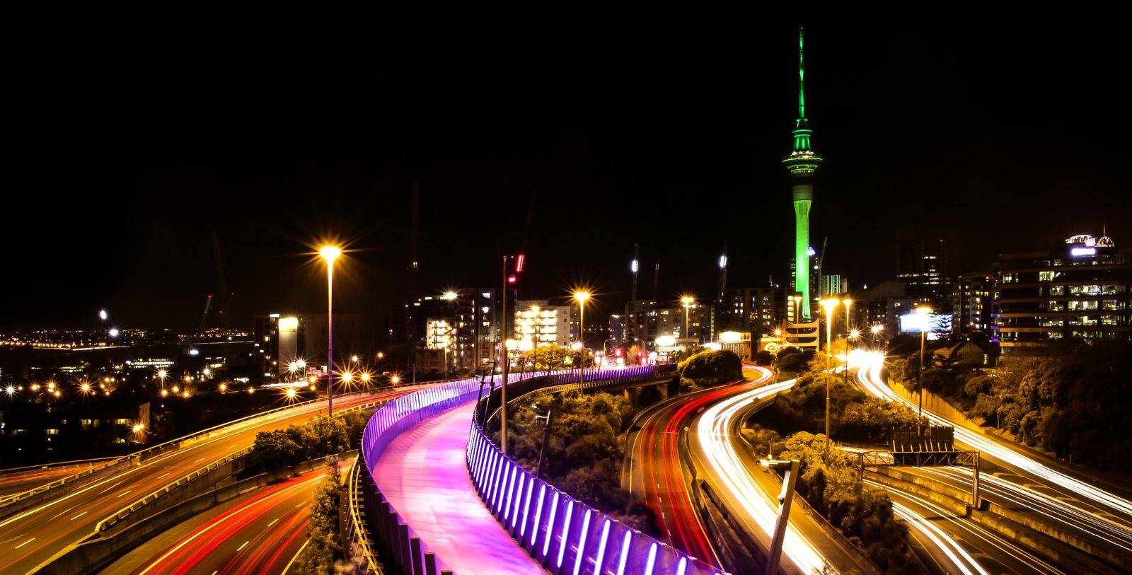 Sky view of Auckland Night life