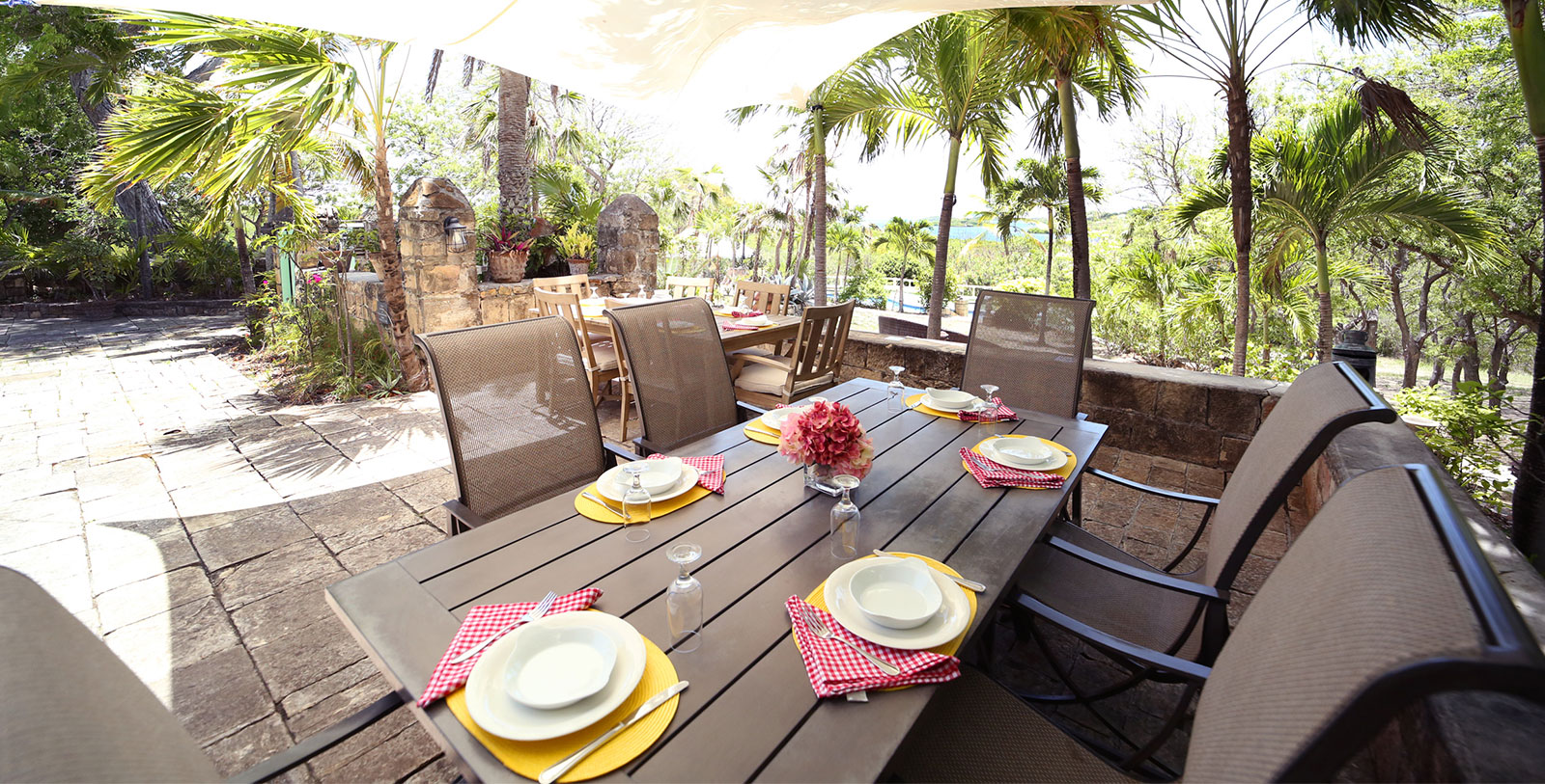 Image of Outdoor Dining at The Great House Antigua, 1670, a member of Historic Hotels Worldwide in Mercers Creek Plantation, Antigua and Barbuda