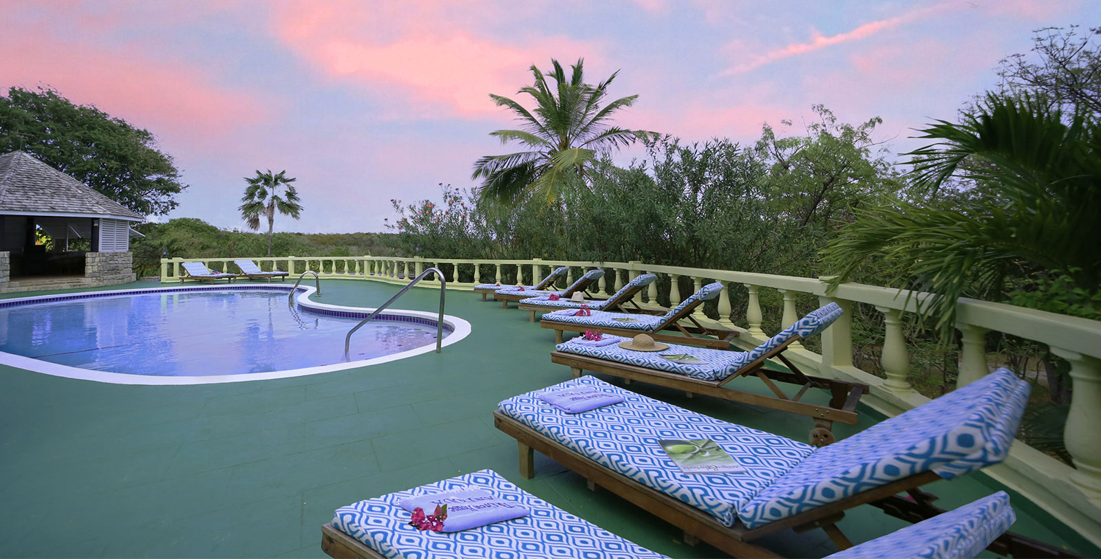 Image of the pool at sunset, The Great House Antigua, 1670, a member of Historic Hotels Worldwide in Mercers Creek Plantation, Antigua and Barbuda