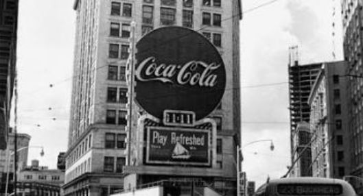 Historical Image of Coca Cola Sign on The Candler Hotel Atlanta, Curio Collection by Hilton, 1904, Member of Historic Hotels of America, in Atlanta, Georgia