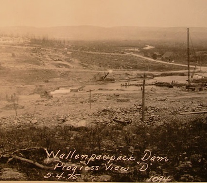 Historical Image of Lake Wallenpaupack Dam, Silver Birches, 1929, Member of Historic Hotels of America, in Hawley, Pennsylvania.