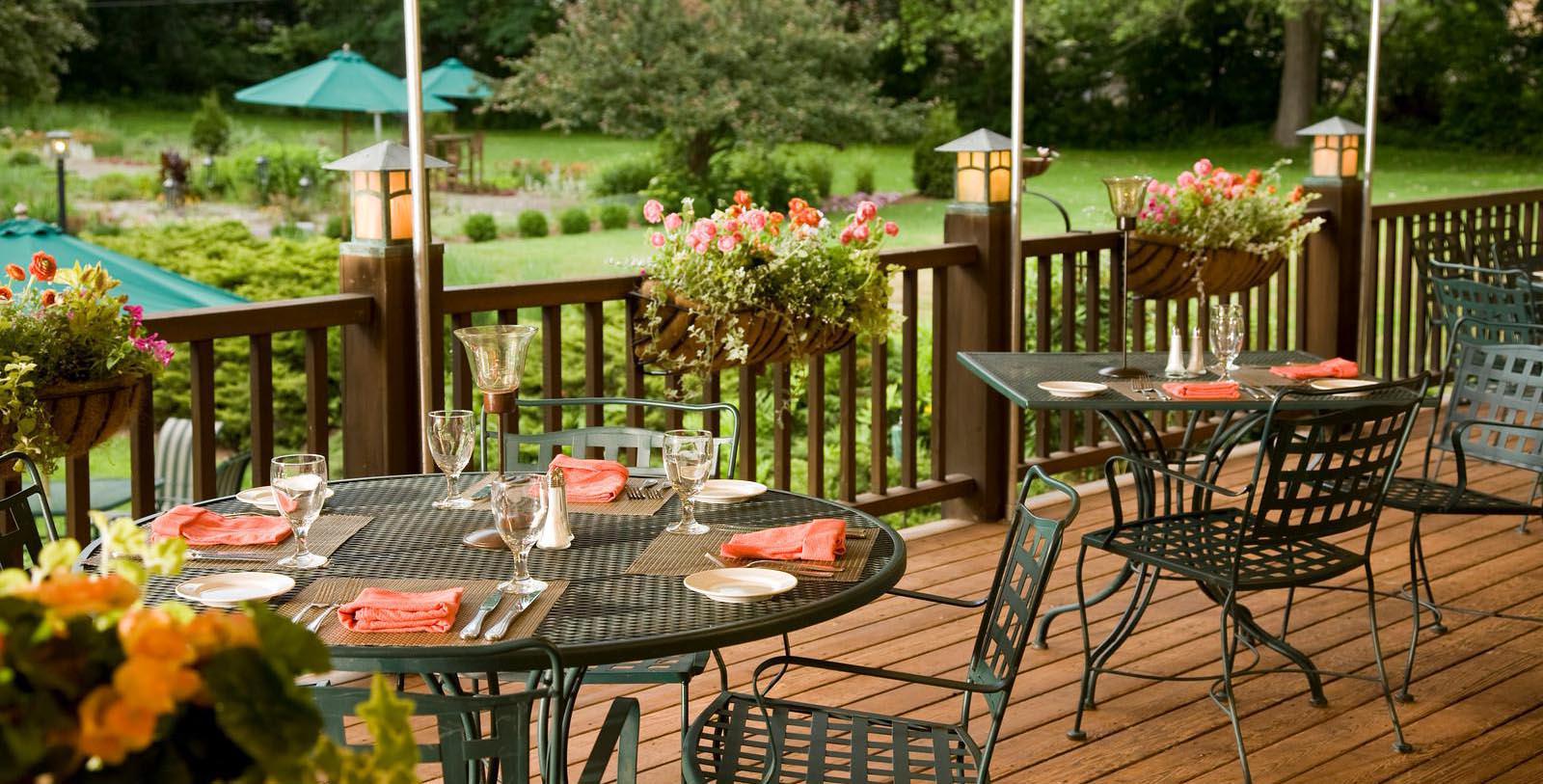 Image of Dining Patio at The Settlers Inn Restaurant at The Settlers Inn at Bingham Park, 1927, Member of Historic Hotels of America, in Hawley, Pennsylvania, Taste