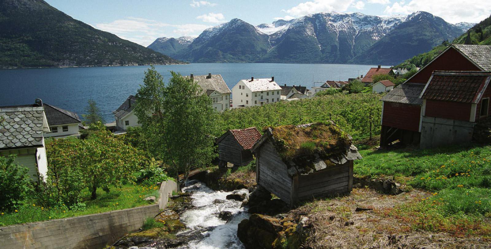 Image of Hotel Exterior and Fjord at Utne Hotel, 1722, Member of Historic Hotels Worldwide, in Utne, Norway, Explore