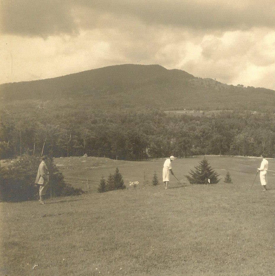 Historical Image of Golfers at Eagle Mountain House, 1879, Member of Historic Hotels of America, in Jackson, New Hampshire.