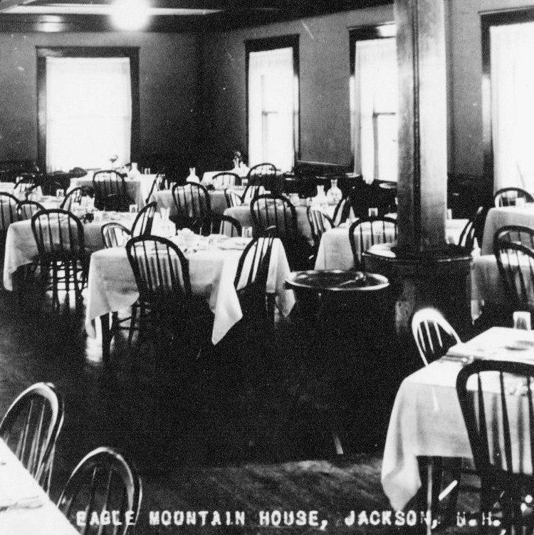 Historical Image of Dining Area, Eagle Mountain House, 1879, Member of Historic Hotels of America, in Jackson, New Hampshire.