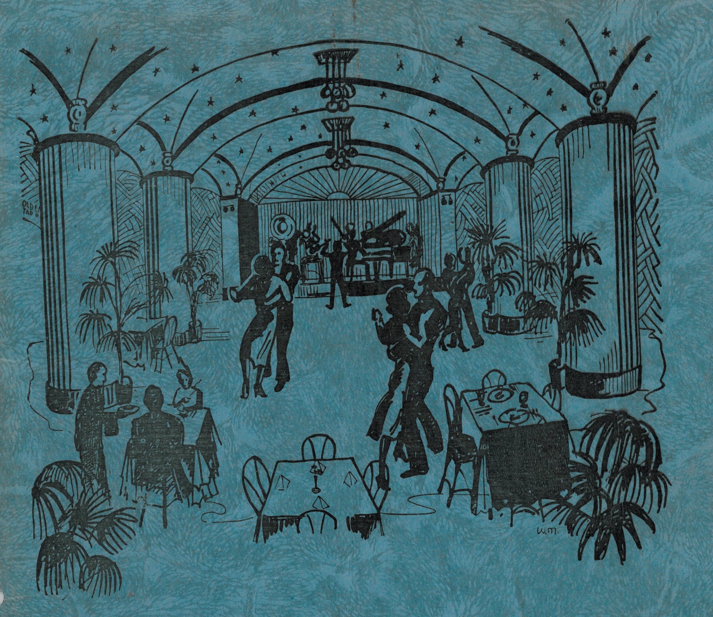 Historical Image of Menu Cover Circa 1940s, The Hermitage Hotel, 1910, Member of Historic Hotels of America, in Nashville, Tennessee.