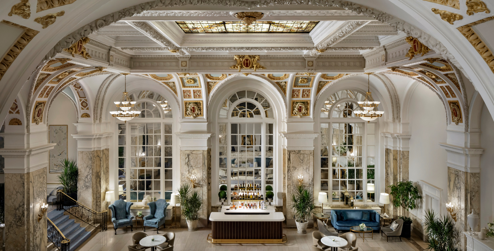 Image of the Grand Lobby viewed from above at The Hermitage Hotel, a member of Historic Hotels of America since 1996, located in Nashville, Tennessee