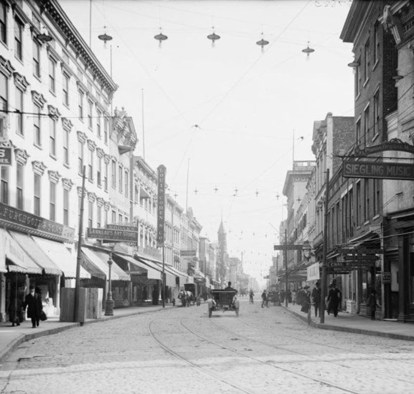 Historical Image of King Street Circa 1900s, Kings Courtyard Inn, 1853, Member of Historic Hotels of America, in Charleston, South Carolina.