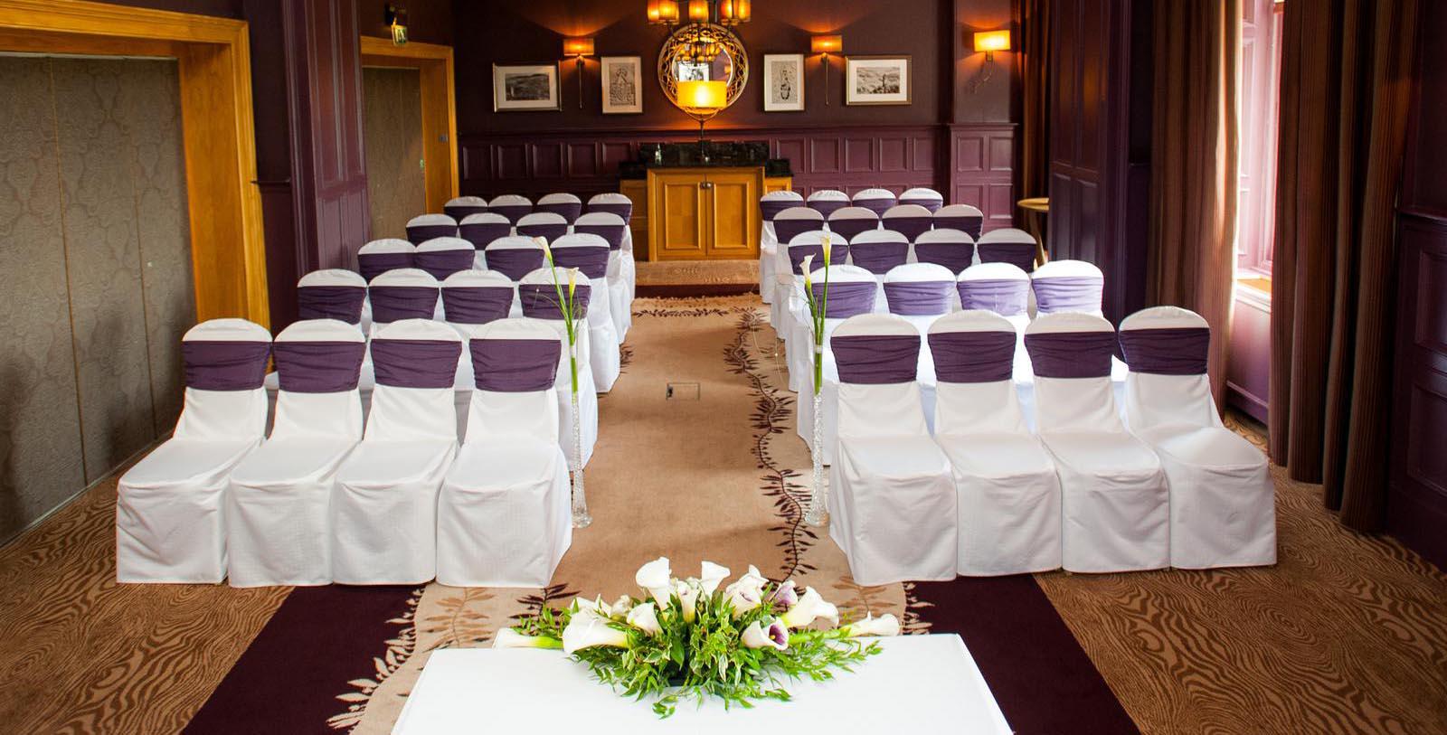 Image of indoor wedding ceremony DoubleTree by Hilton Hotel Dunblane Hydro, 1878, Member of Historic Hotels Worldwide, in Dunblane, Scotland, Special Occasions