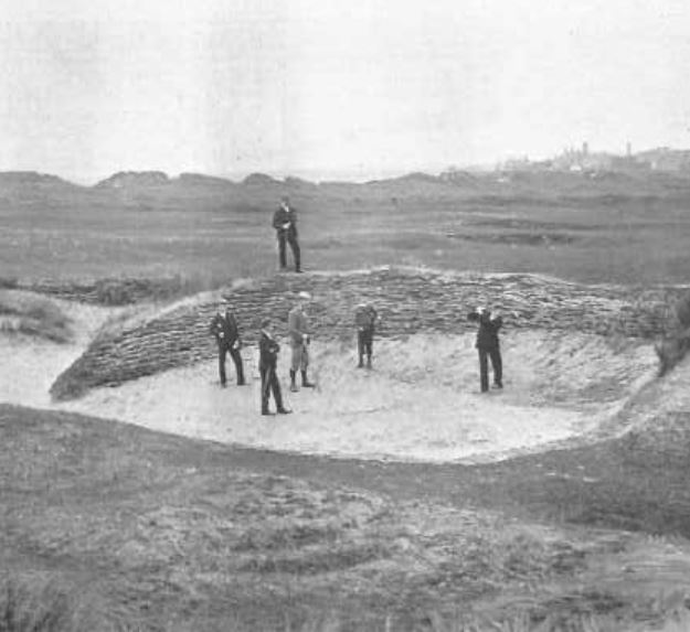 Historical Image of Old Course Hell Bunker, Old Course Hotel, Golf Resort & Spa, 1852, Member of Historic Hotels Worldwide, in St Andrews, Scotland, United Kingdom.