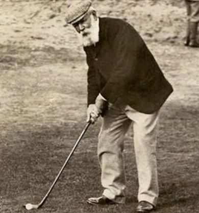 Historical Image of Old Tom Morris at Old Course, Old Course Hotel, Golf Resort & Spa, 1852, Member of Historic Hotels Worldwide, in St Andrews, Scotland, United Kingdom.