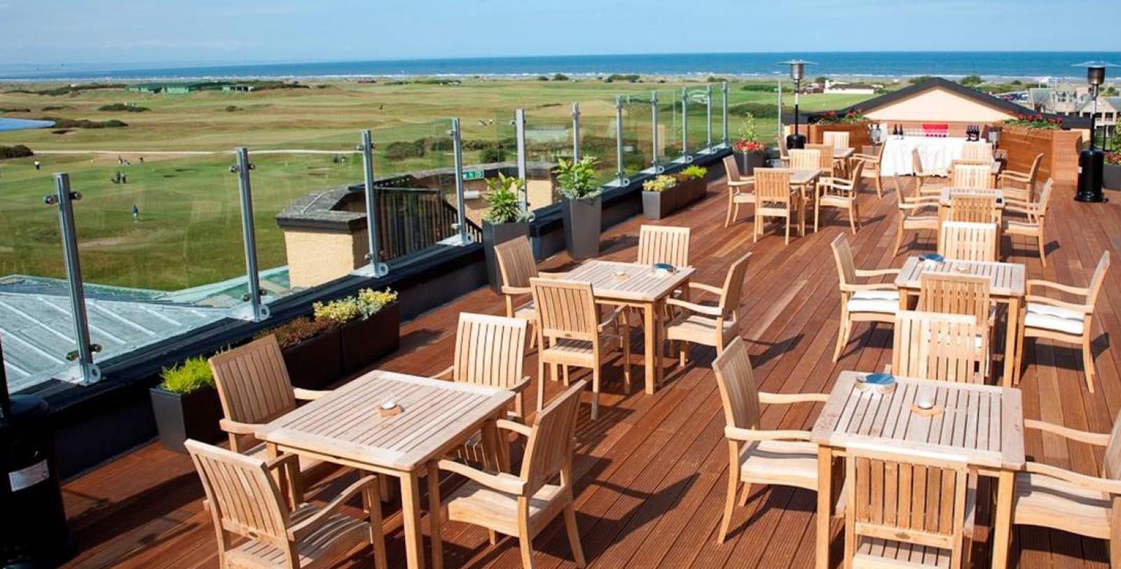 Image of Outdoor Dining Area Old Course Hotel, Golf Resort & Spa, 15th Century, Member of Historic Hotels Worldwide, in St. Andrews, Scotland, Experience