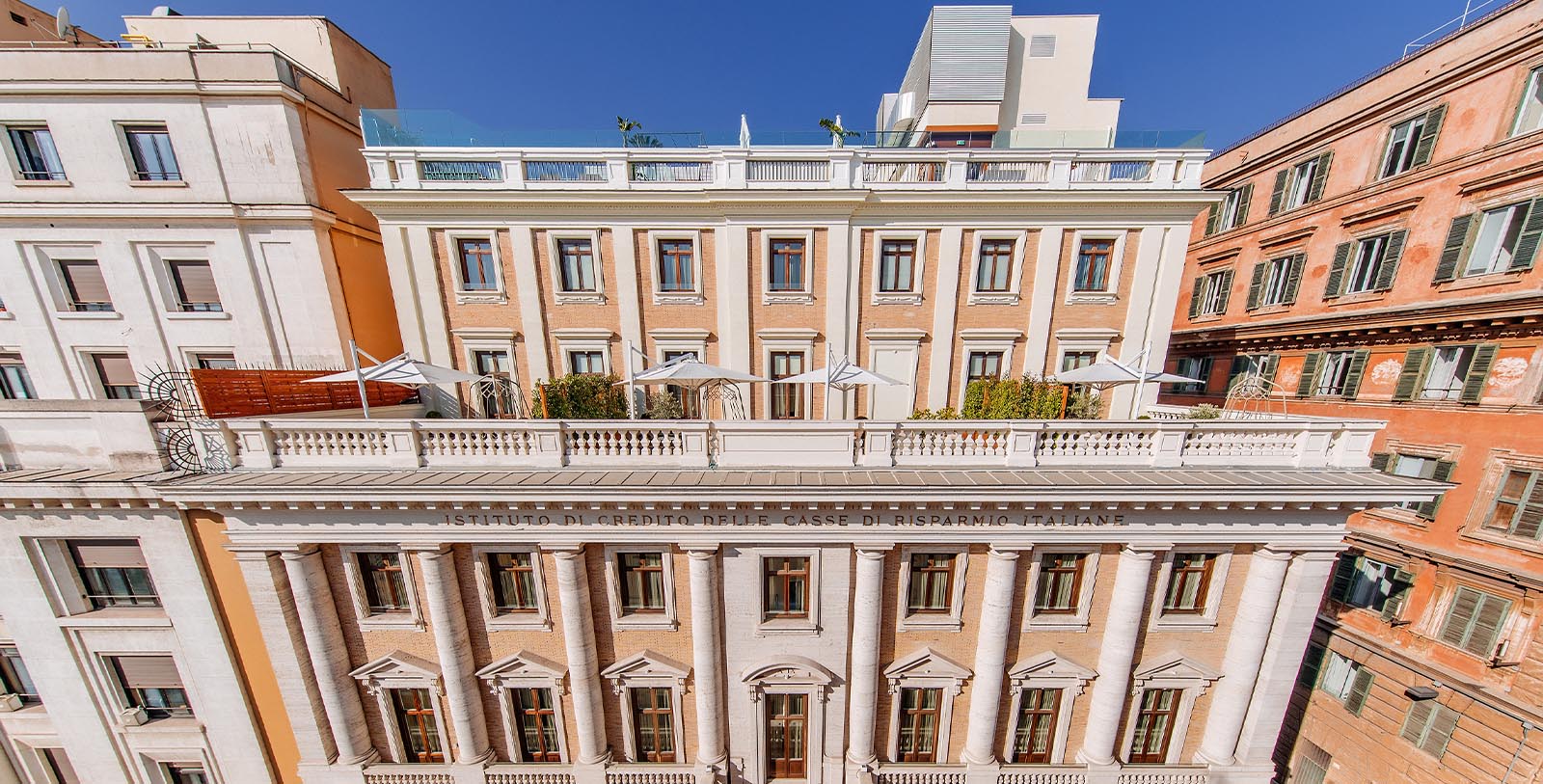 Image of hotel exterior Aleph Rome Hotel, Curio Collection by Hilton, 1930, Member of Historic Hotels Worldwide, in Rome, Italy, Special Offers, Discounted Rates, Families, Romantic Escape, Honeymoons, Anniversaries, Reunions