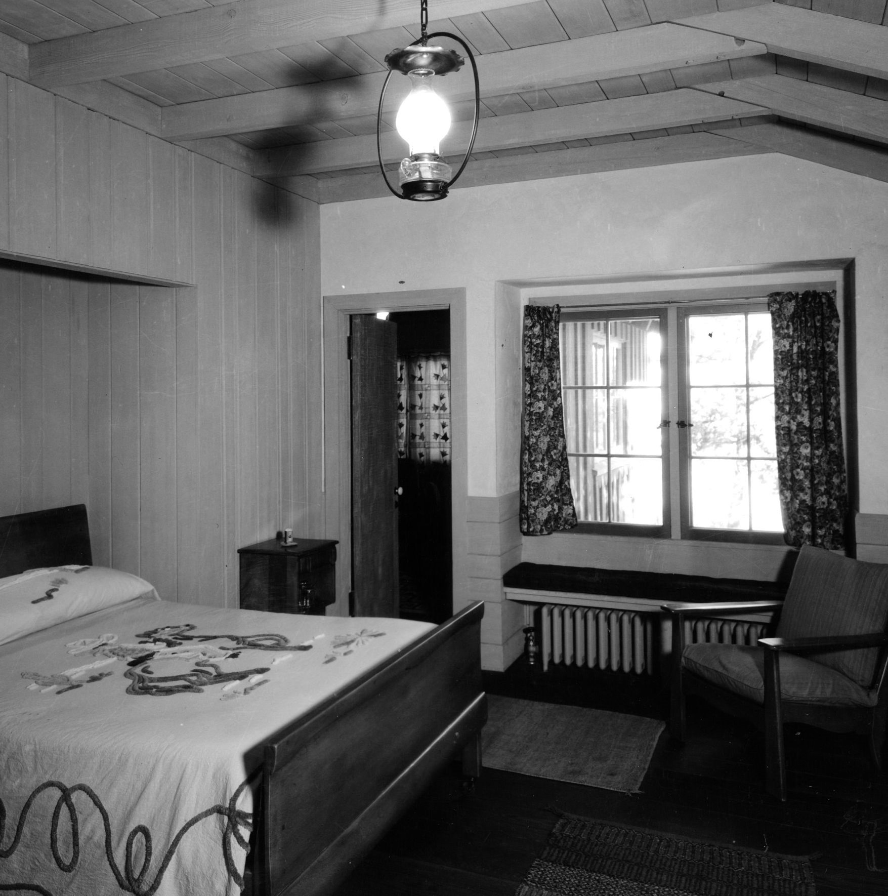 Historical Image of Guestroom, Bright Angel Lodge & Cabins, 1890, Member of Historic Hotels of America, in Grand Canyon Village, Arizona.
