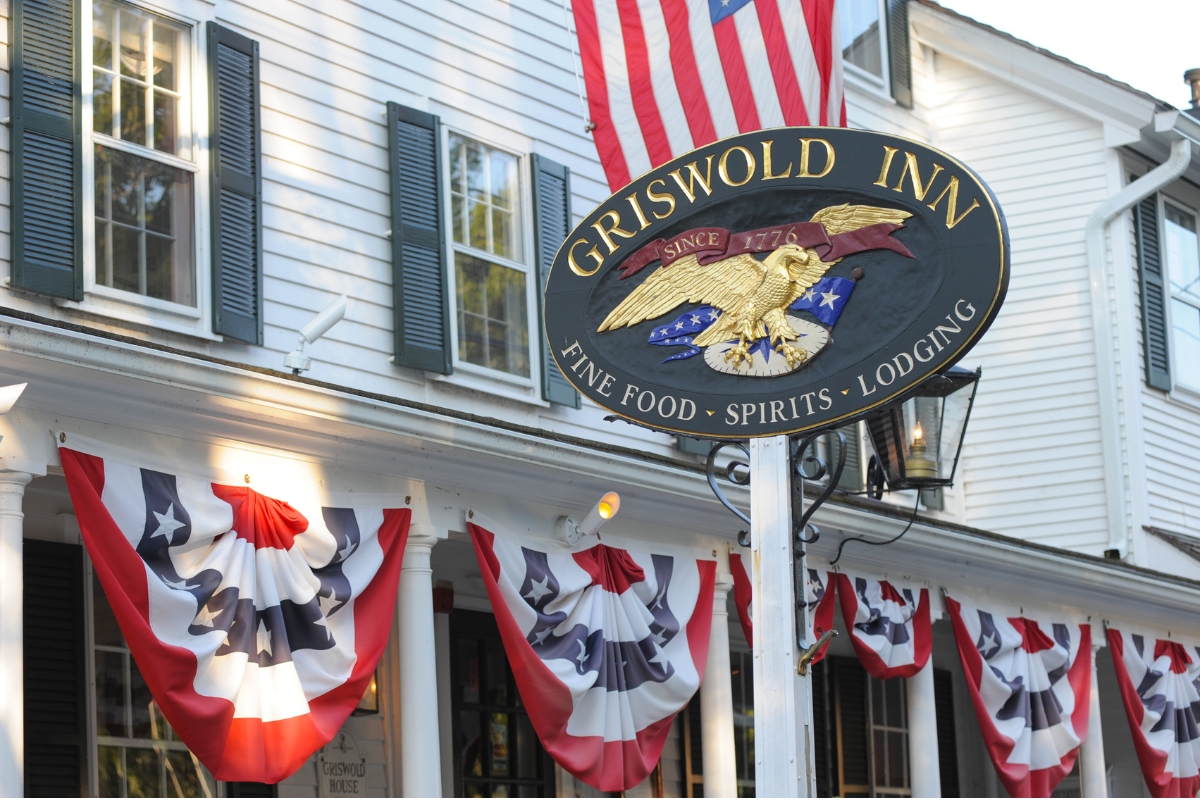 Image of Hotel Exterior of The Griswold Inn, 1776, a Member of Historic Hotels of America in Essex, Connecticut. 