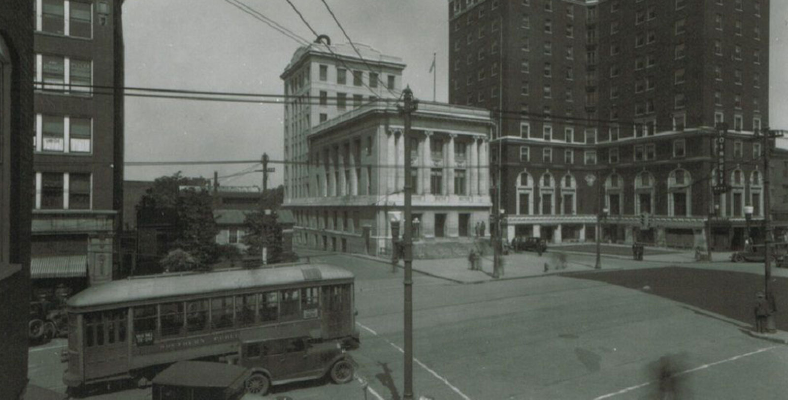 Historical Image of Exterior and Courthouse, The Westin Poinsett, 1925, Member of Historic Hotels of America, in Greeneville, South Carolina