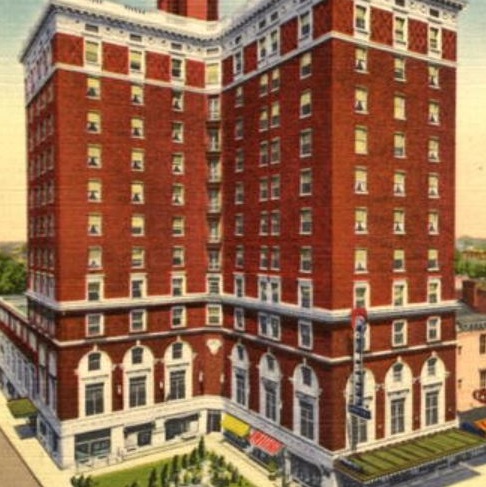 Historical Image of Exterior Aerial View, The Westin Poinsett, 1925, Member of Historic Hotels of America, in Greeneville, South Carolina,
