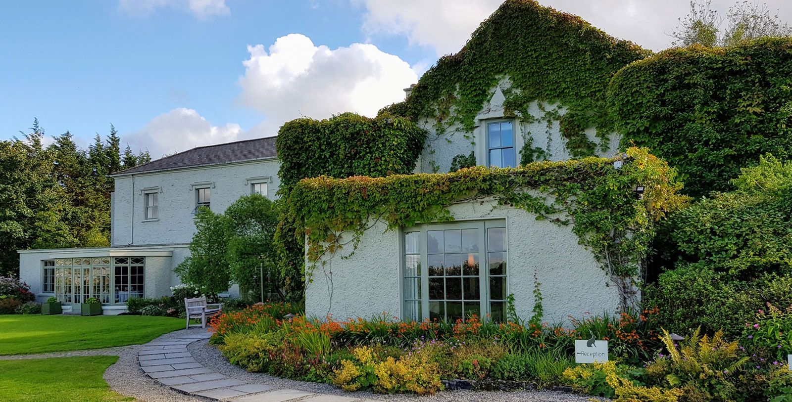 Image of Hotel Exterior & Garden, Gregans Castle Hotel, Ballyvaughan, Ireland, 1800s , Member of Historic Hotels Worldwide, Overview