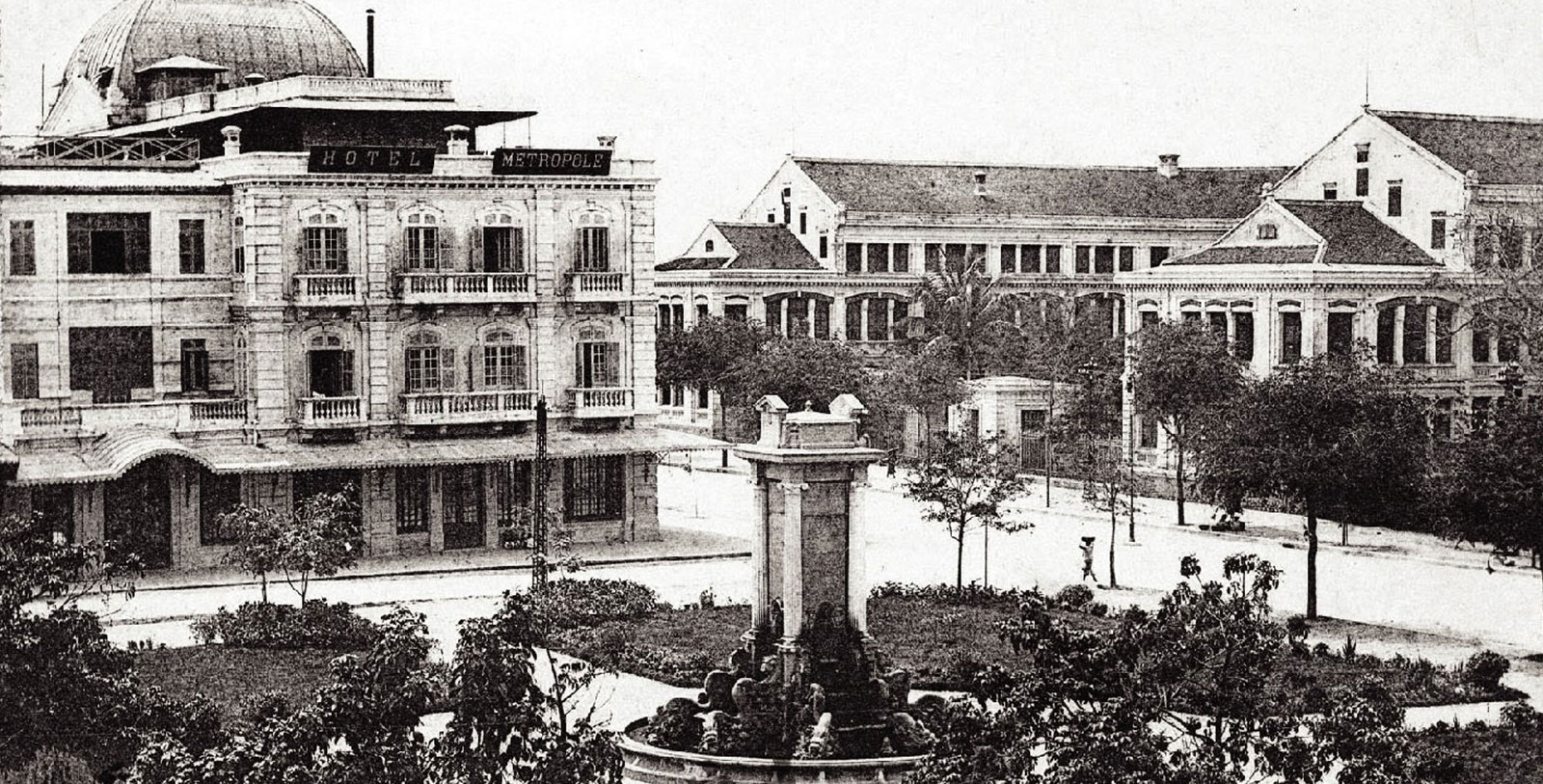 Historic Exterior of Hotel Metropole in Hanoi, Vietnam
