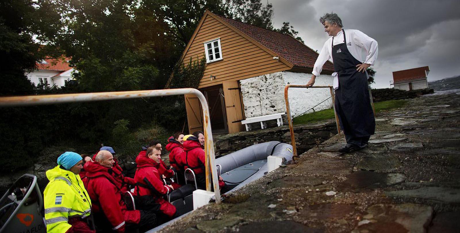 Image of Guests on Boat Høyevarde Fyrhotell, 1700, Member of Historic Hotels Worldwide, in Havik, Norway, Explore