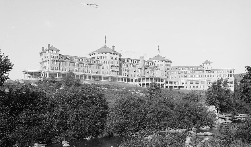 Historical Image of Exterior, Omni Mount Washington Resort, 1902, Member of Historic Hotels of America, in Bretton Woods, New Hampshire, History.
