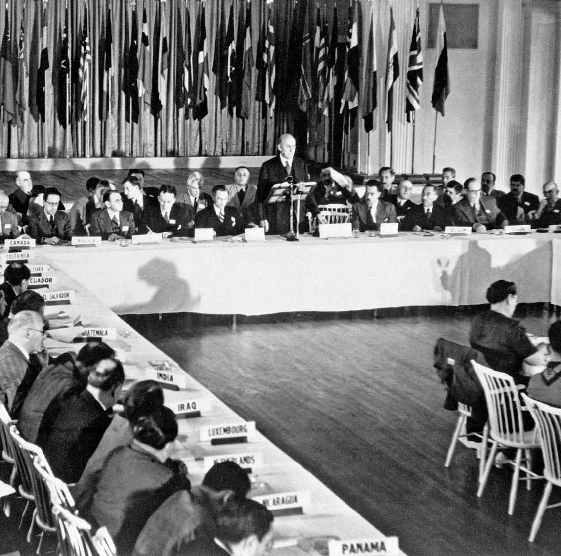 Historical Image of the Bretton Woods Conference Circa 1944, Omni Mount Washington, 1902, Member of Historic Hotels of America, Bretton Woods, New Hampshire.
