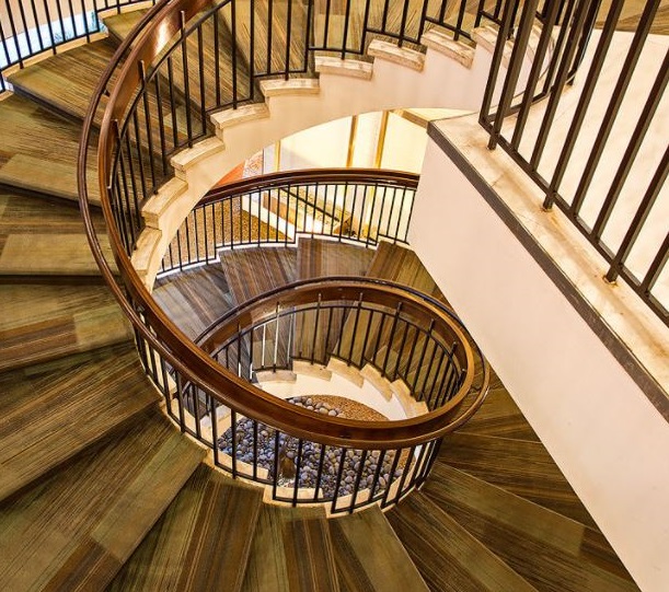 Image of Welton Becket and Walter Wurdeman's Original Staircase, The Whitehall, 1963, Member of Historic Hotels of America, in Houston, Texas.