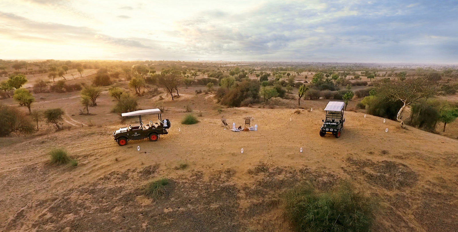 Explore Alsisar and its marvelous semi-arid desert on a safari with the hotel's signature Jeep.
