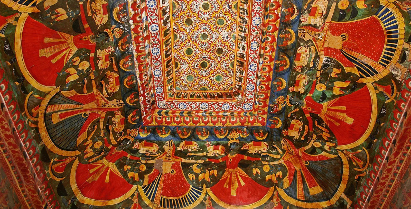Image of Fresco Paintings, Alsisar Mahal, 1800s, Member of Historic Hotels Worldwide, in Jhunjhunu, India, Experience