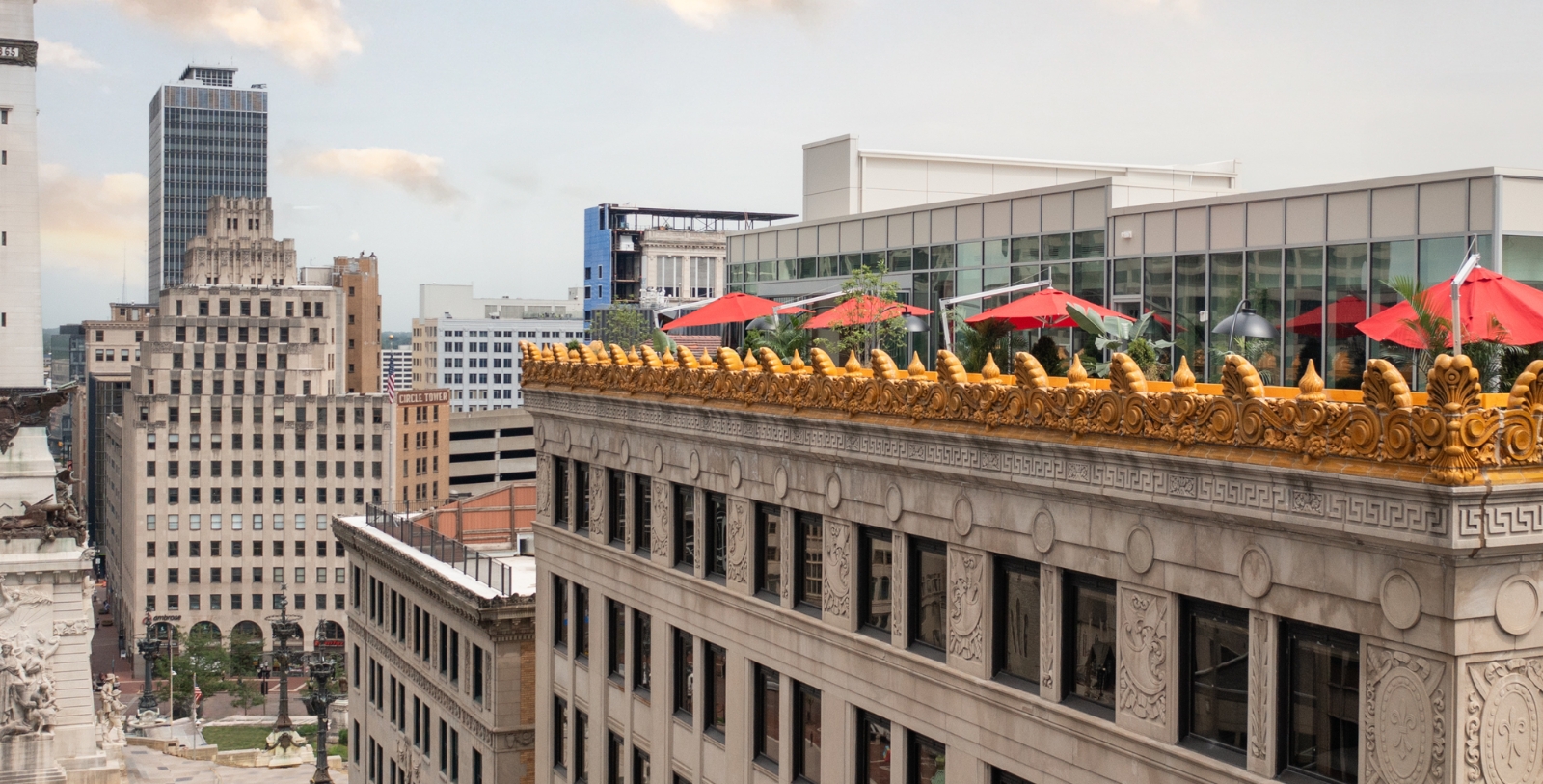 Image of Hotel Exterior of InterContinental Indianapolis (1926), a Member of Historic Hotels of America in Indianapolis, Indiana. 