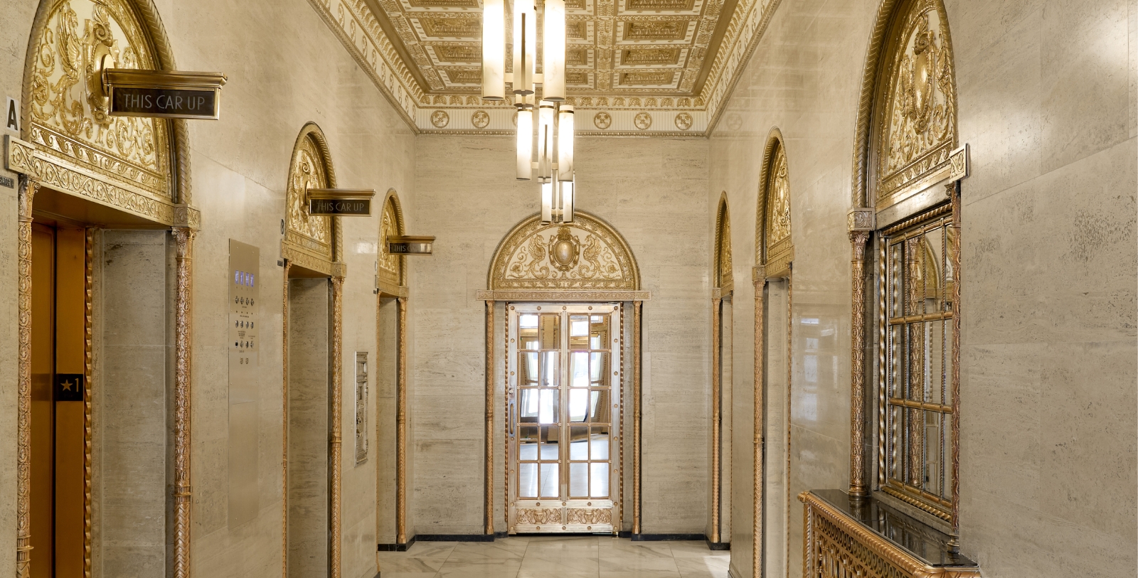 Image of Hotel Lobby of InterContinental Indianapolis (1926), a Member of Historic Hotels of America in Indianapolis, Indiana. 