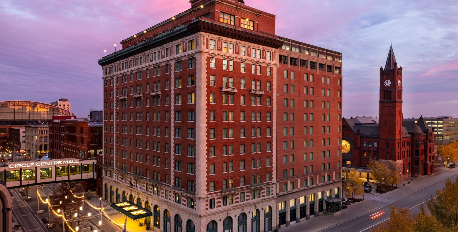 Image of Exterior of Omni Severin Hotel, Indianapolis, Indiana, 1913, Member of Historic Hotels of America