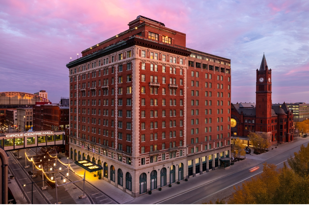 Image of Exterior of Omni Severin Hotel, Indianapolis, Indiana, 1913, Member of Historic Hotels of America