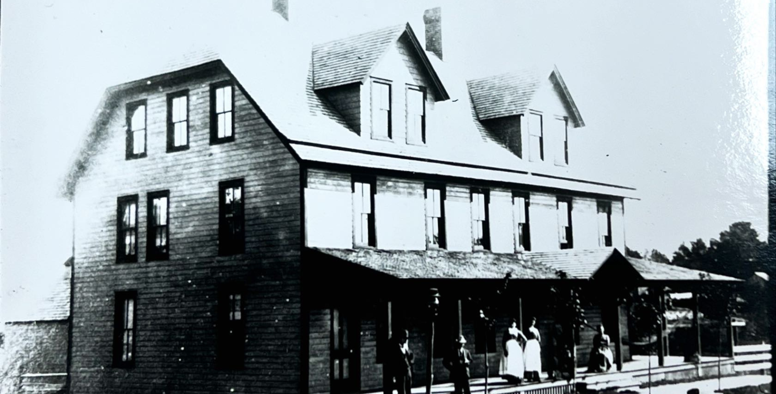 Historical Image of Exterior, Eagle Mere Inn, 1887, Member of Historic Hotels of America, in Eagles Mere, Pennsylvania