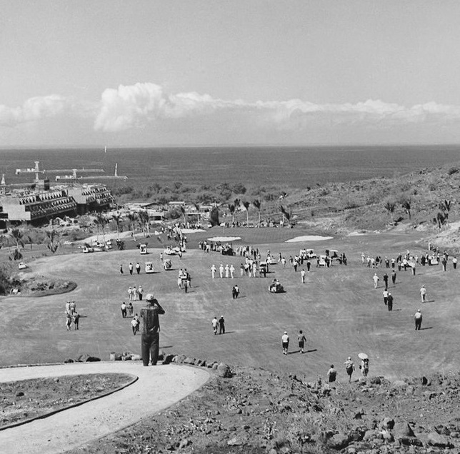 Historical Image of Mauna Kea Golf Course, Mauna Kea Beach Hotel, 1964, Member of Historic Hotels of America, in Kohala Beach, Hawaii.