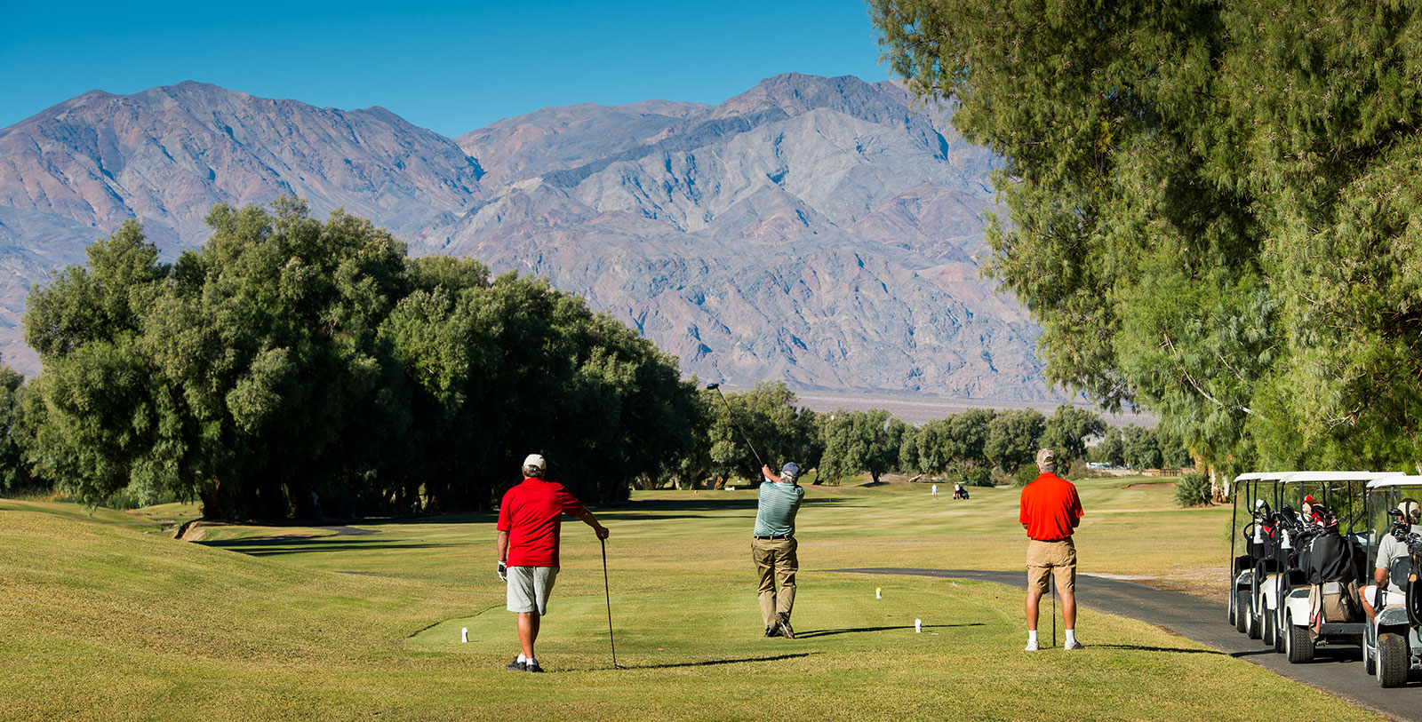Experience a round of golf at the Furnace Creek Golf Course at Death Valley, the lowest elevation golf course in the world.