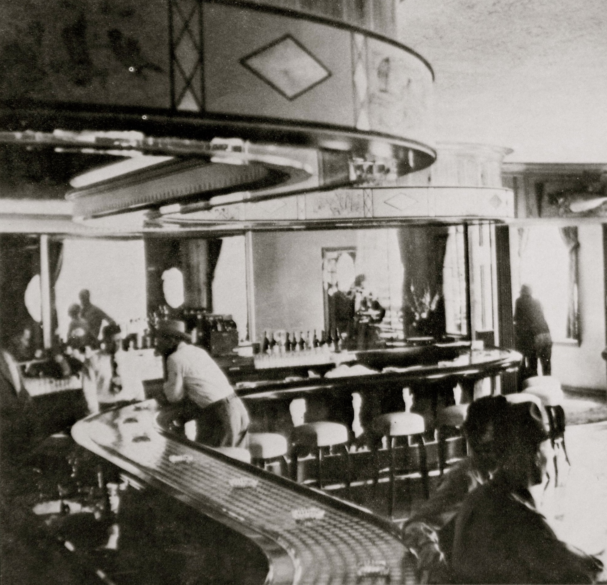 Historical Image of Silver Dollar Bar, The Wort Hotel, 1941, Member of Historic Hotels of America, in Jackson, Wyoming.