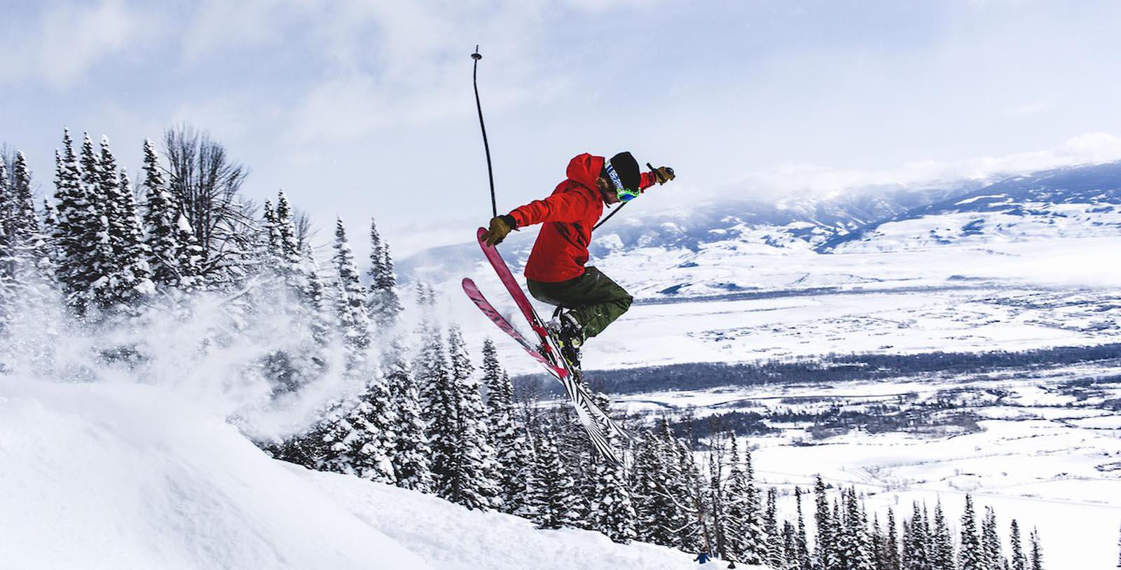 Image of skiier nearby The Wort Hotel, 1941, Member of Historic Hotels of America, in Jackson, Wyoming,Explore