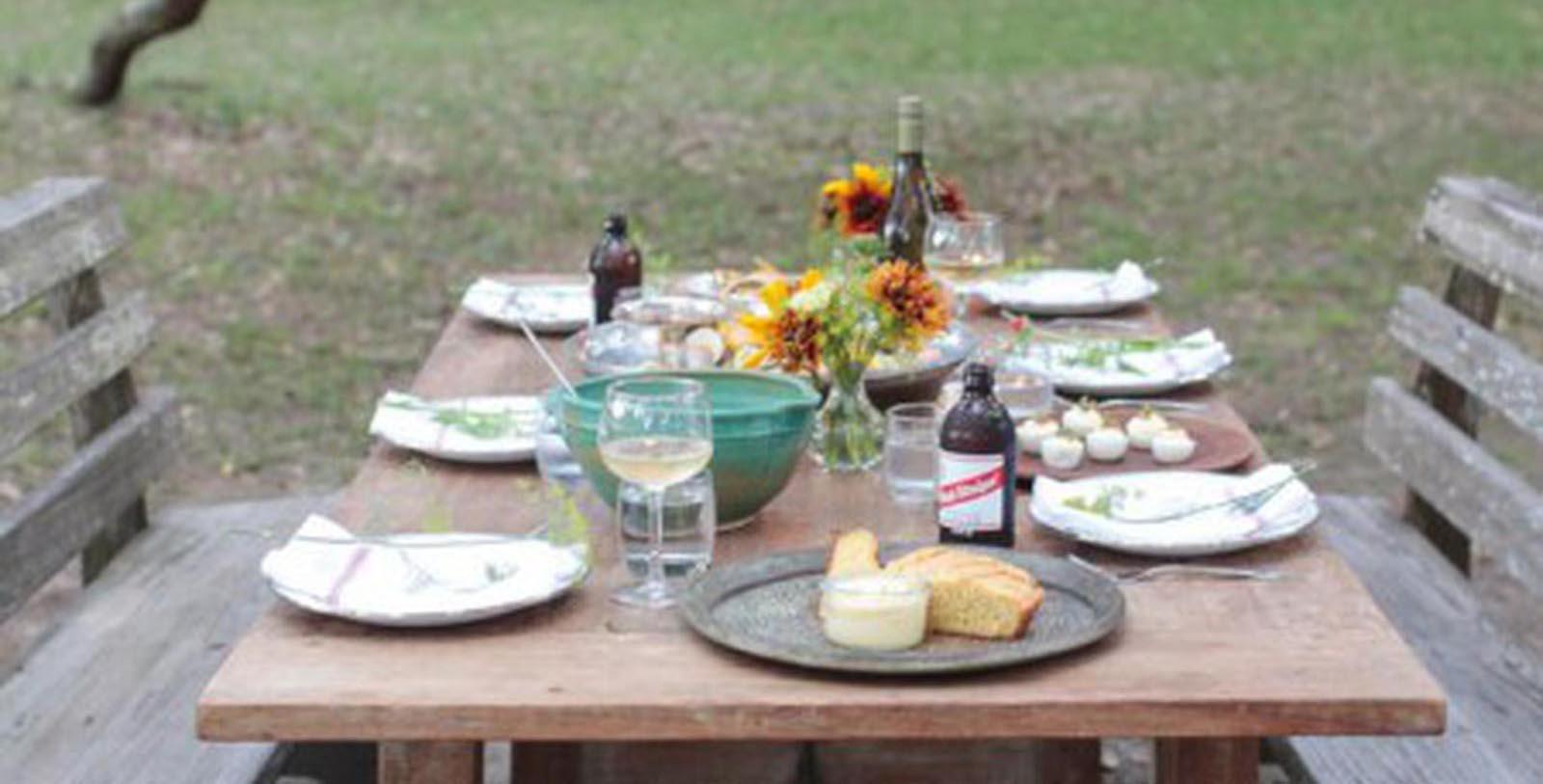 Image of outdoor table at dining room Greyfield Inn, 1900, Member of Historic Hotels of America, in Cumberland Island, Georgia, Taste