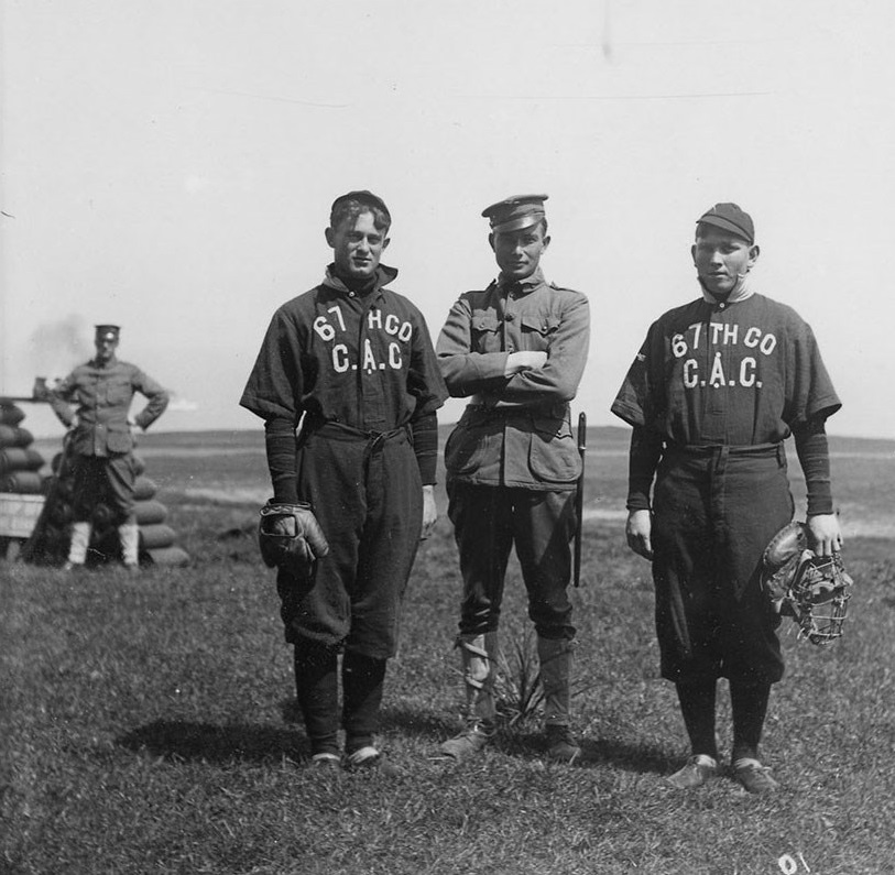 Historical Image of Baseball Players from the 67th Company of the Coastal Artillery Corps at Fort Baker Circa 1910, Cavallo Point, 1901, Member of Historic Hotels of America, in San Francisco, California.