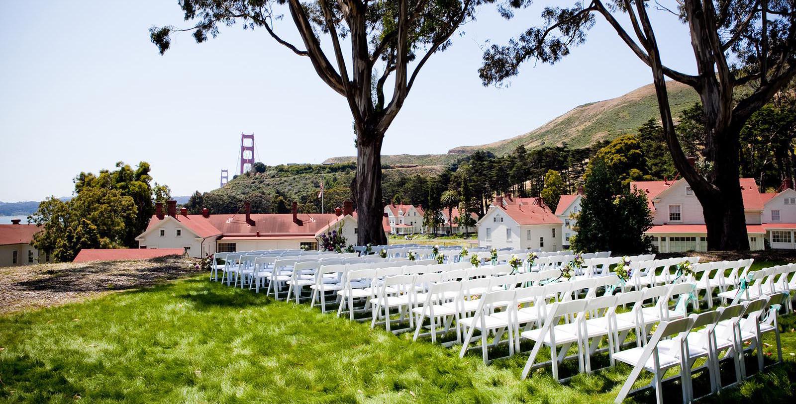 Image of Wedding set up outside at Cavallo Point, 1901, Member of Historic Hotels of America, in San Francisco, California, Special Occasions