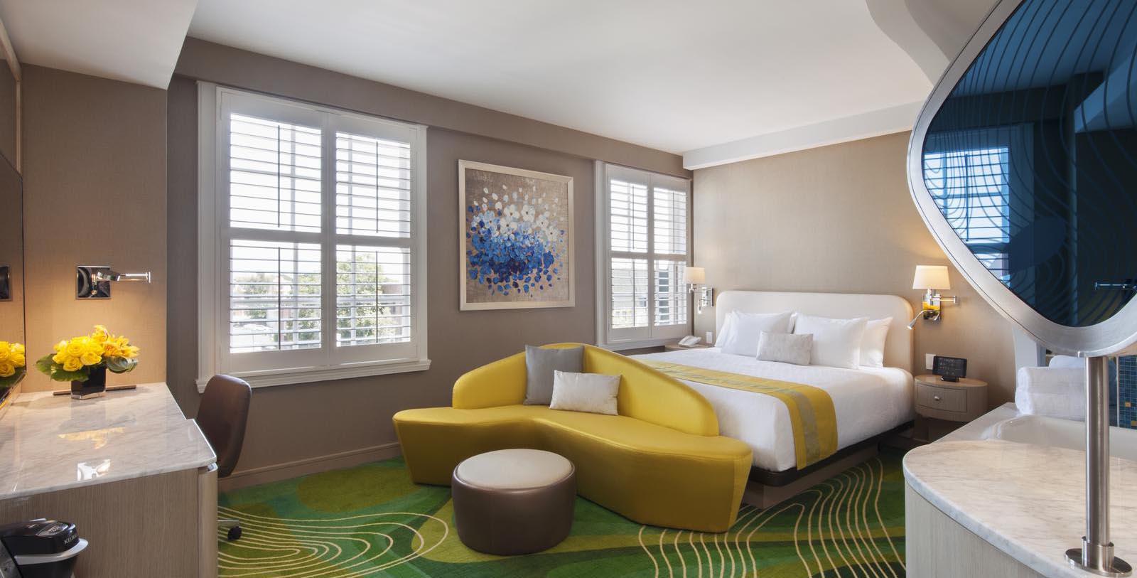 Image of Guestroom Interior, Hotel Constance Pasadena, California, 1926, Member of Historic Hotels of America, Location Map
