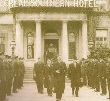 Historical Image of Eamon de Valera, President of the Republic of Ireland, at the Great Southern Killarney, 1854, Member of Historic Hotels Worldwide, in Killarney, County Kerry, Ireland.
