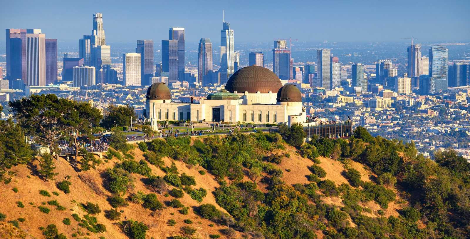 Image of the Griffith Observatory & LA Skyline near The Biltmore Los Angeles, 1923, a Member of Historic Hotels of America since 2023 in Los Angeles, California